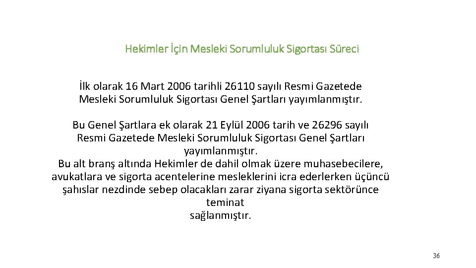 Hekimler İçin Mesleki Sorumluluk Sigortası Süreci İlk olarak 16 Mart 2006 tarihli 26110 sayılı