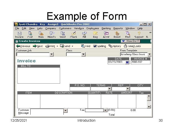 Example of Form 12/25/2021 Introduction 30 