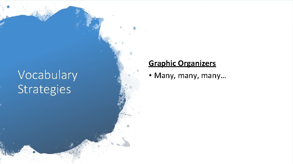 Vocabulary Strategies Graphic Organizers • Many, many… 