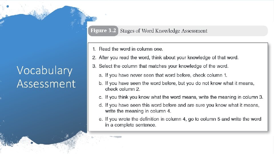 Vocabulary Assessment • Look in the slide notes below for topics to consider talking