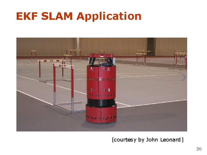 EKF SLAM Application [courtesy by John Leonard] 30 