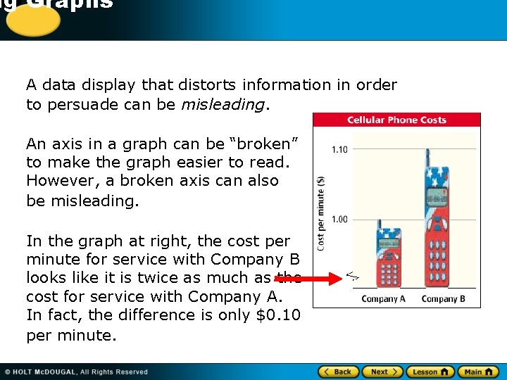10 Graphs ng A data display that distorts information in order to persuade can