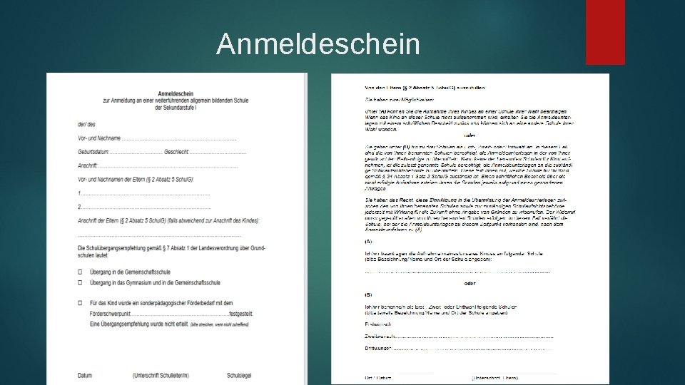 Anmeldeschein 