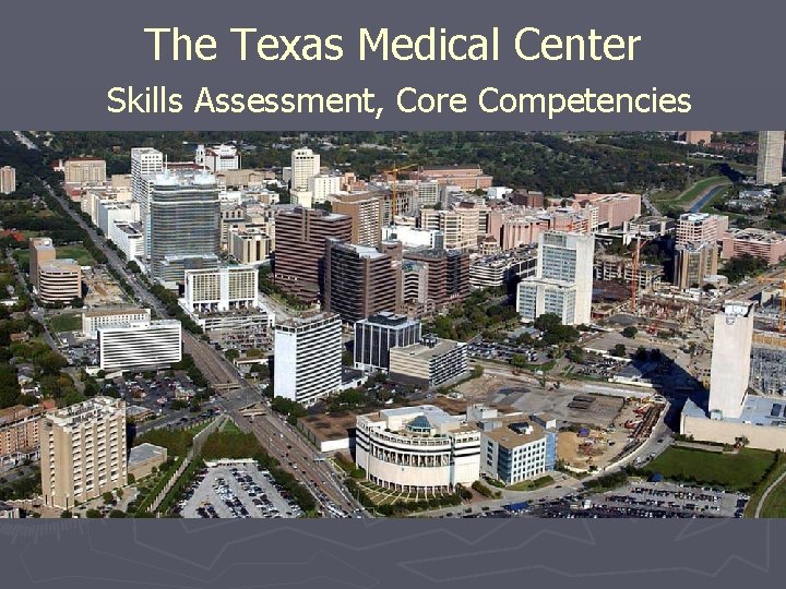 The Texas Medical Center Skills Assessment, Core Competencies 