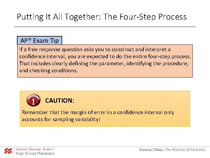 Putting It All Together: The Four-Step Process AP® Exam Tip If a free response