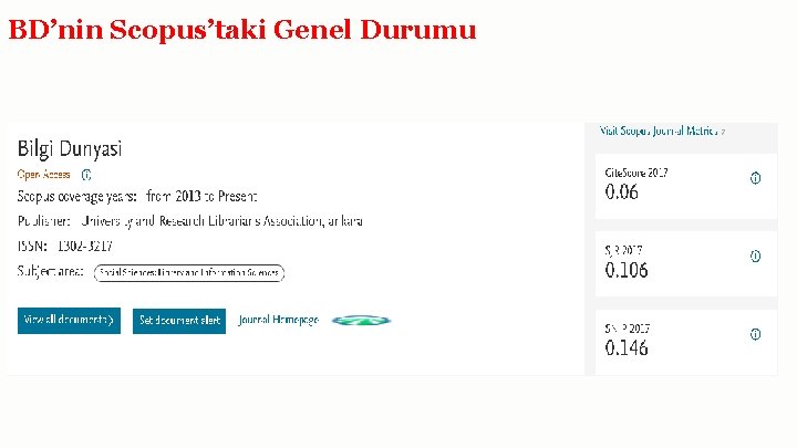 BD’nin Scopus’taki Genel Durumu 