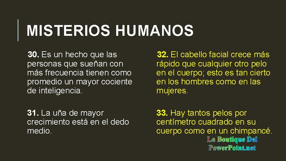 MISTERIOS HUMANOS 30. Es un hecho que las personas que sueñan con más frecuencia