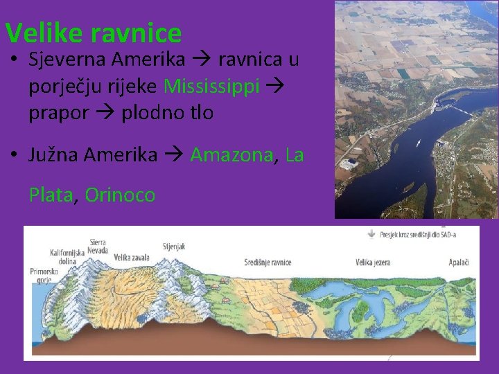 Velike ravnice • Sjeverna Amerika ravnica u porječju rijeke Mississippi prapor plodno tlo •