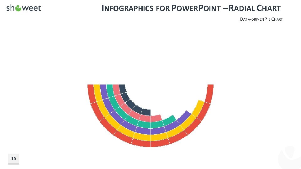 INFOGRAPHICS FOR POWERPOINT – RADIAL CHART DATA-DRIVEN PIE CHART 16 