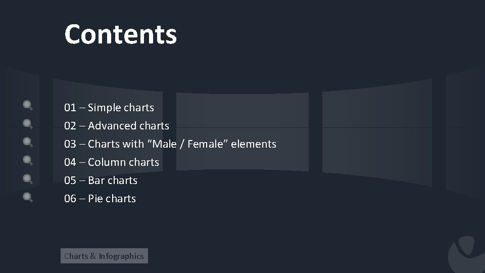 Contents 01 – Simple charts 02 – Advanced charts 03 – Charts with “Male