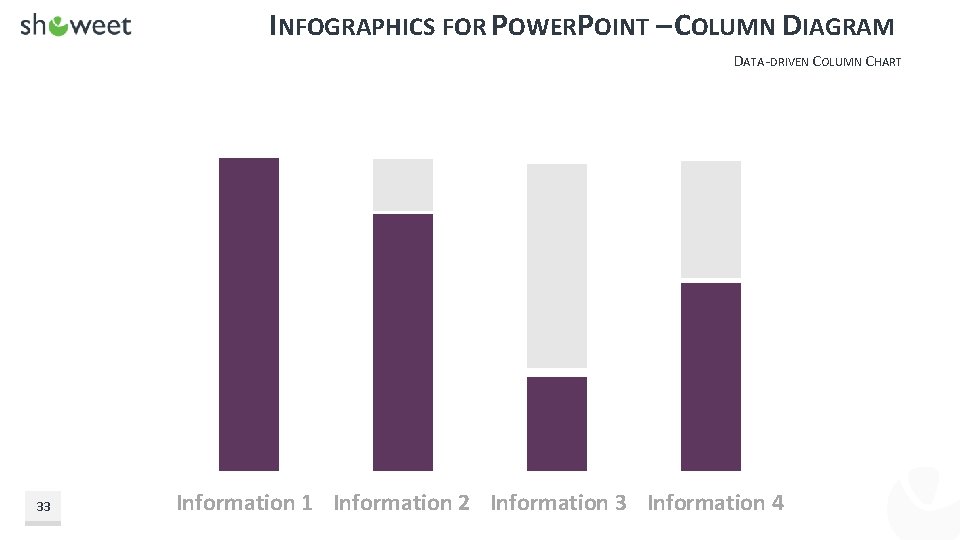 INFOGRAPHICS FOR POWERPOINT – COLUMN DIAGRAM DATA-DRIVEN COLUMN CHART 33 Information 1 Information 2