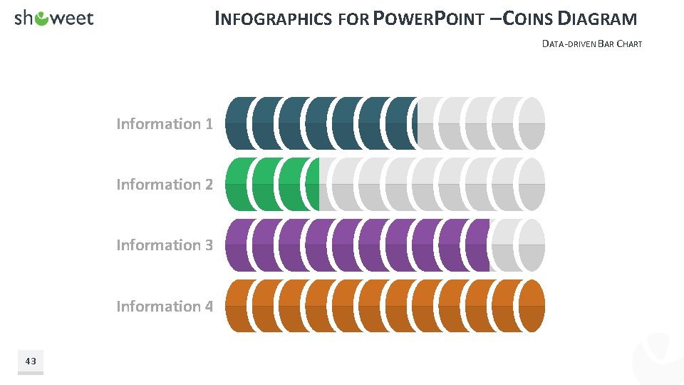 INFOGRAPHICS FOR POWERPOINT – COINS DIAGRAM DATA-DRIVEN BAR CHART Information 1 Information 2 Information