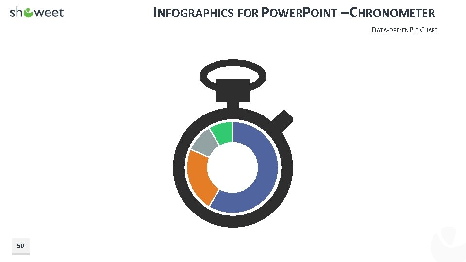 INFOGRAPHICS FOR POWERPOINT – CHRONOMETER DATA-DRIVEN PIE CHART 50 