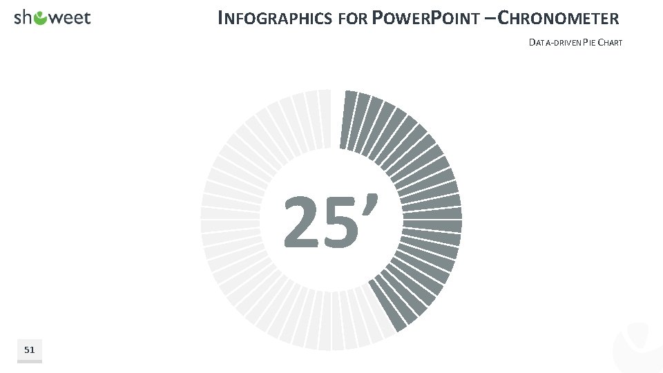 INFOGRAPHICS FOR POWERPOINT – CHRONOMETER DATA-DRIVEN PIE CHART 25’ 51 