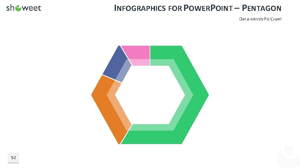 INFOGRAPHICS FOR POWERPOINT – PENTAGON DATA-DRIVEN PIE CHART 52 