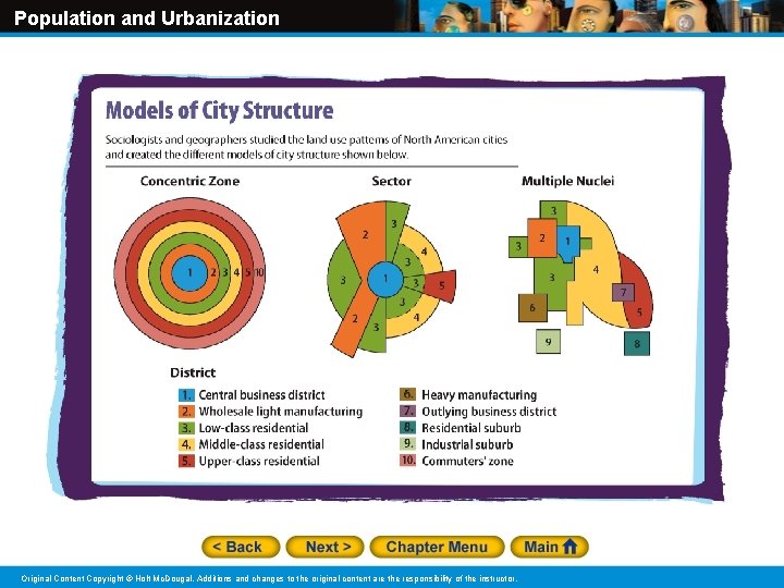 Population and Urbanization Original Content Copyright © Holt Mc. Dougal. Additions and changes to
