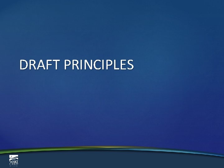 DRAFT PRINCIPLES 