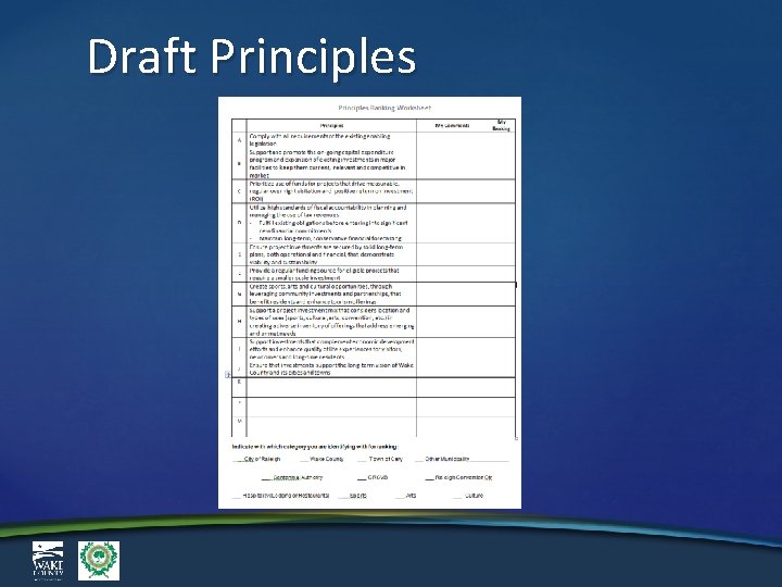Draft Principles 