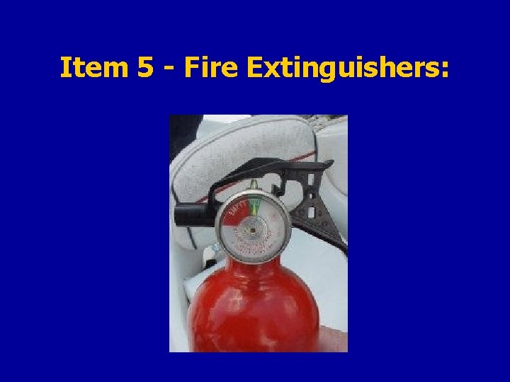 Item 5 - Fire Extinguishers: 