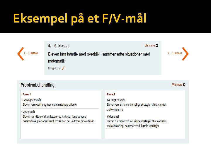 Eksempel på et F/V-mål 