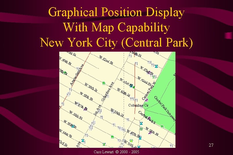 Graphical Position Display With Map Capability New York City (Central Park) TCF Presentation April