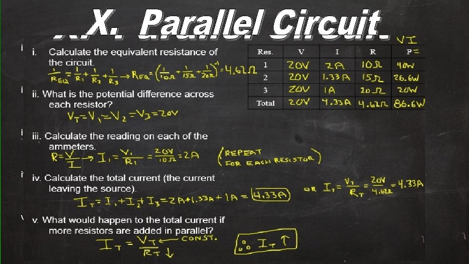 i. Calculate the equivalent resistance of the circuit. Res. 1 2 ii. What is