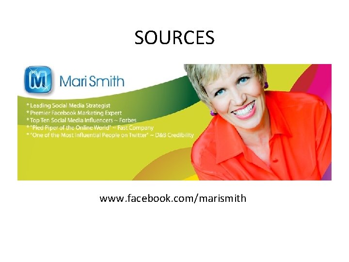 SOURCES www. facebook. com/marismith 