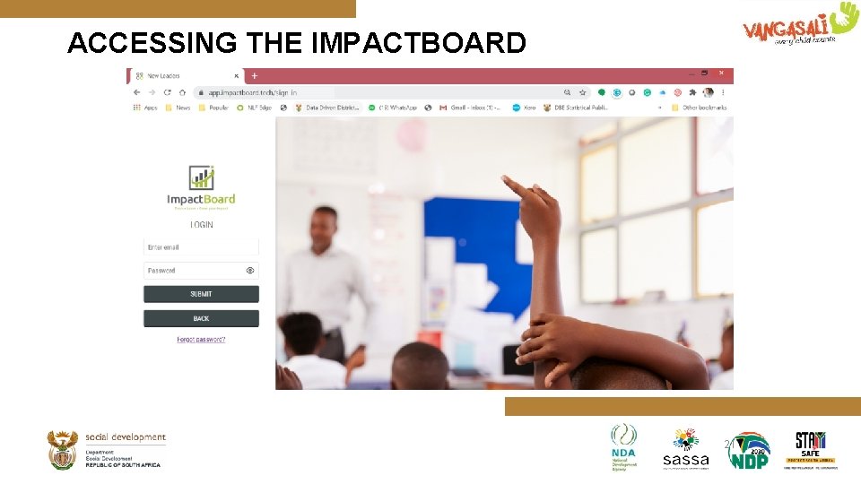 ACCESSING THE IMPACTBOARD 21 