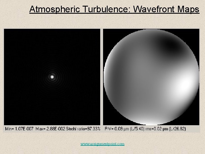 Atmospheric Turbulence: Wavefront Maps www. assignmentpoint. com 