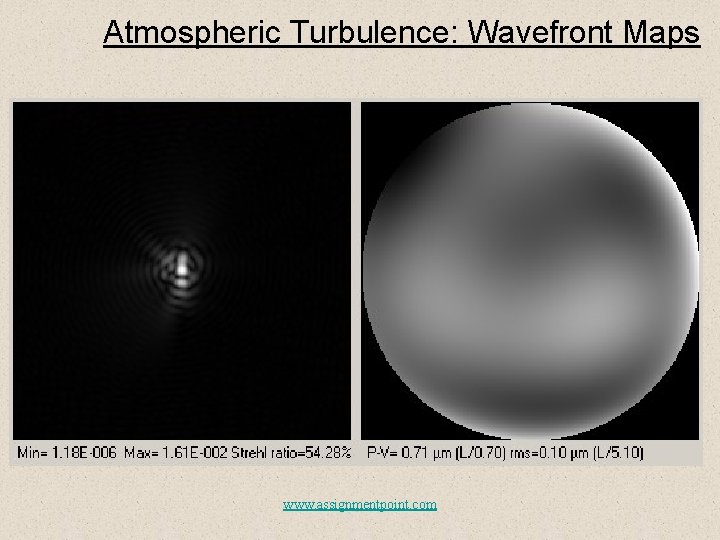 Atmospheric Turbulence: Wavefront Maps www. assignmentpoint. com 
