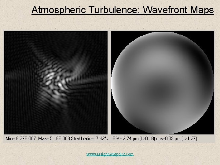 Atmospheric Turbulence: Wavefront Maps www. assignmentpoint. com 