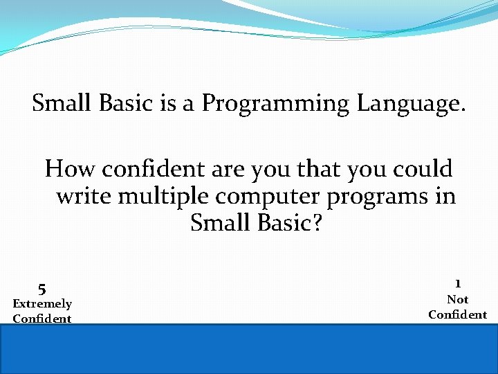 Small Basic is a Programming Language. How confident are you that you could write Small Basic is a Programming Language. How confident are you that you could write