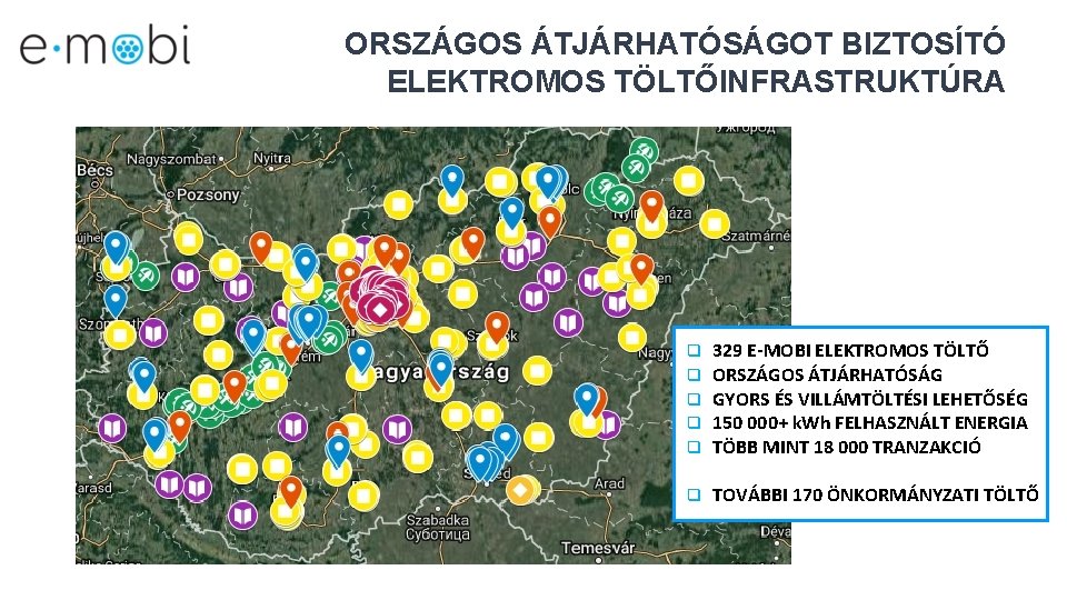 ORSZÁGOS ÁTJÁRHATÓSÁGOT BIZTOSÍTÓ ELEKTROMOS TÖLTŐINFRASTRUKTÚRA q q q 329 E-MOBI ELEKTROMOS TÖLTŐ ORSZÁGOS ÁTJÁRHATÓSÁG