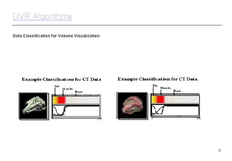 DVR Algorithms Data Classification for Volume Visualization 6 DVR Algorithms Data Classification for Volume Visualization 6