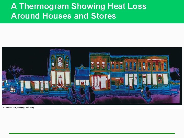 A Thermogram Showing Heat Loss Around Houses and Stores 