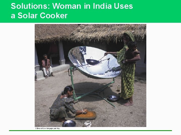 Solutions: Woman in India Uses a Solar Cooker 