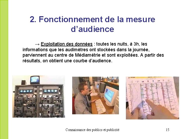 2. Fonctionnement de la mesure d’audience → Exploitation des données : toutes les nuits,