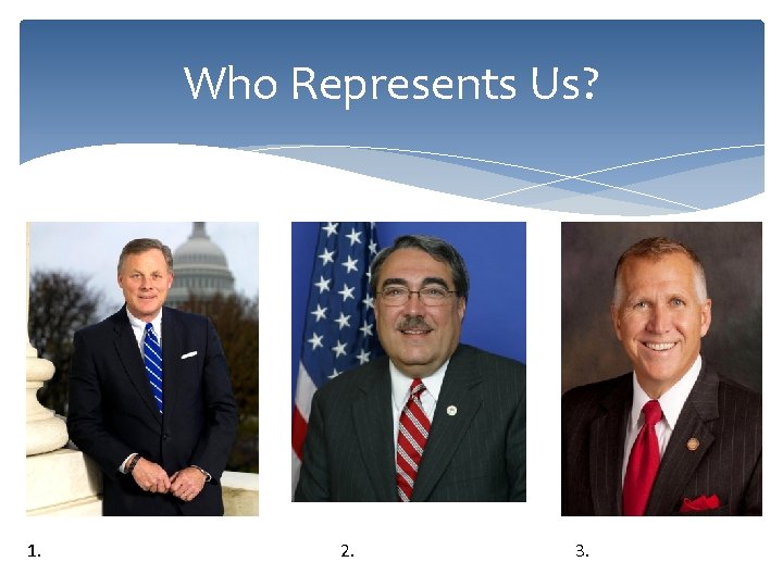 Who Represents Us? 1. 2. 3. 