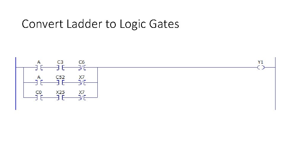 Convert Ladder to Logic Gates Convert Ladder to Logic Gates