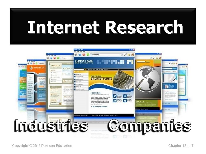 Internet Research Copyright © 2012 Pearson Education Chapter 18 - 7 