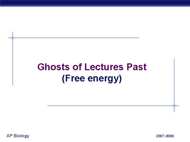 Ghosts of Lectures Past (Free energy) AP Biology 2007 -2008 