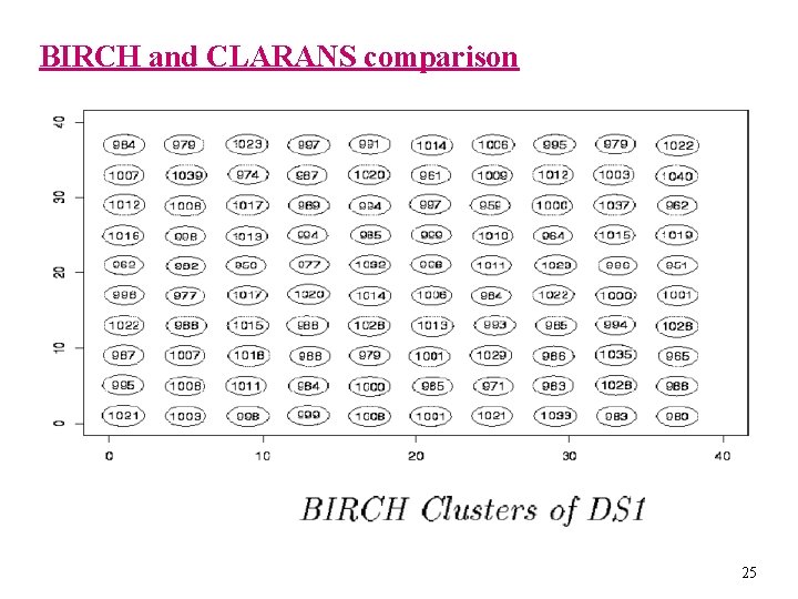BIRCH and CLARANS comparison 25 
