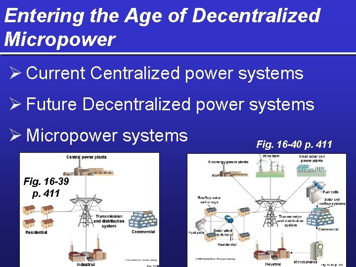 Entering the Age of Decentralized Micropower Ø Current Centralized power systems Ø Future Decentralized