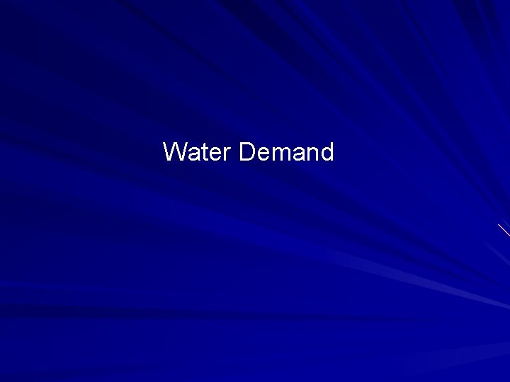 Water Demand 