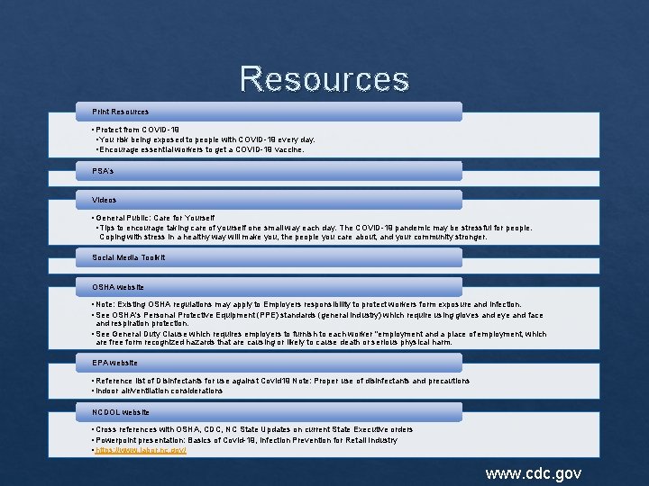 Resources Print Resources • Protect from COVID-19 • You risk being exposed to people