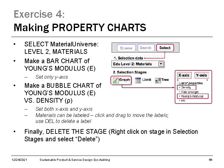 Exercise 4: Making PROPERTY CHARTS • SELECT Material. Universe: LEVEL 2, MATERIALS • Make