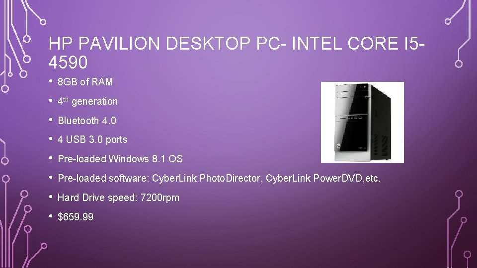 HP PAVILION DESKTOP PC- INTEL CORE I 54590 • 8 GB of RAM •