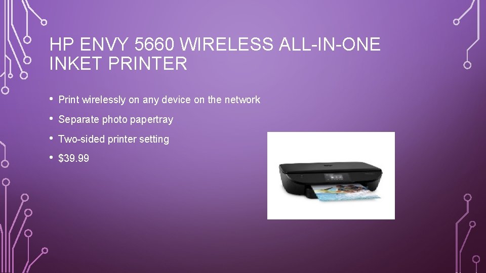 HP ENVY 5660 WIRELESS ALL-IN-ONE INKET PRINTER • Print wirelessly on any device on