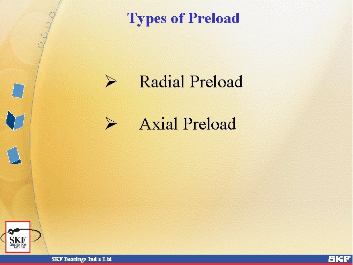 Types of Preload Ø Radial Preload Ø Axial Preload 