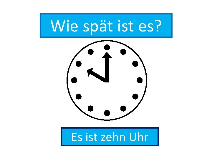 Wie spät ist es? Es ist zehn Uhr 